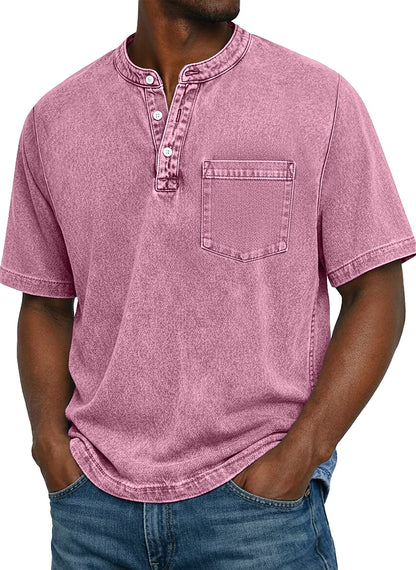 100% Cotton Henley T-Shirt