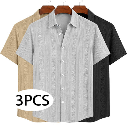 3-Pack Men's Textured Jacquard Shirts