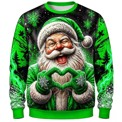 Santa Christmas Party Graphic Crewneck Sweatshirt