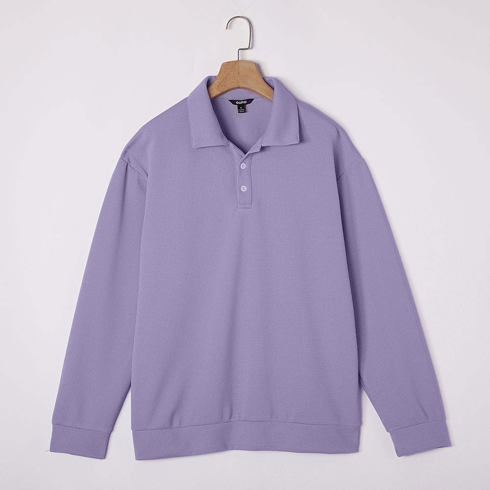 Textured Waffle Polo Shirts