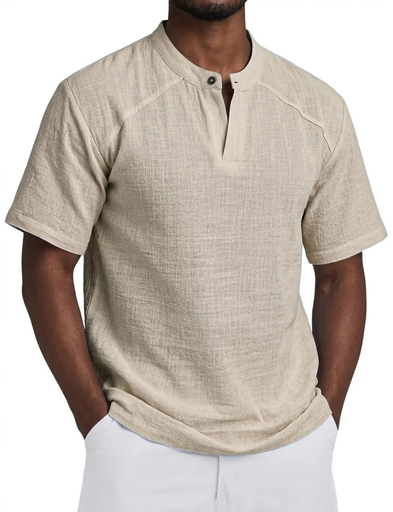 Breathable Linen Popover Shirt