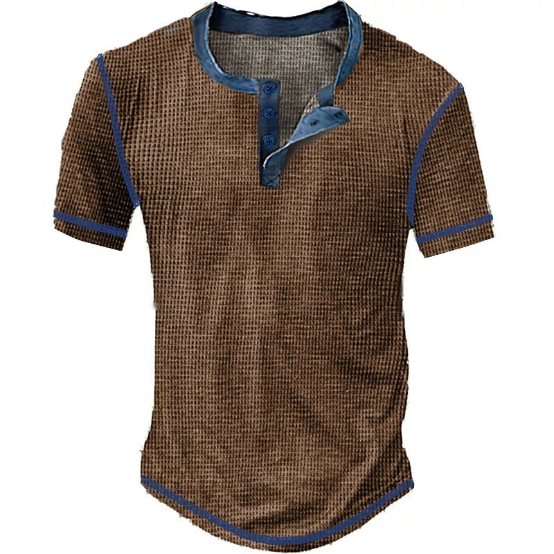Men's Waffle V-neck T-Shirt