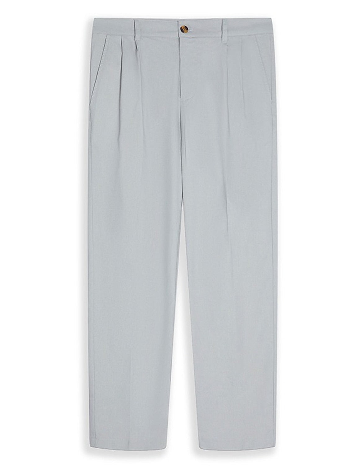 Men's Linen Dress Pants - Pleated Pants Straight Leg for Summer Comfort