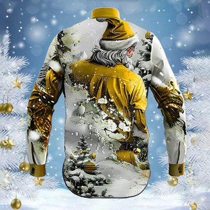 Men's Santa Christmas 3D Button-Up Shirt