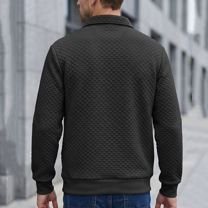 Colorblock Waffle Quarter-Zip Sweatshirt