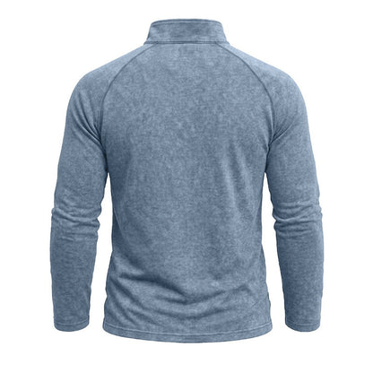 Relaxed Washed Cotton Henley Shirt