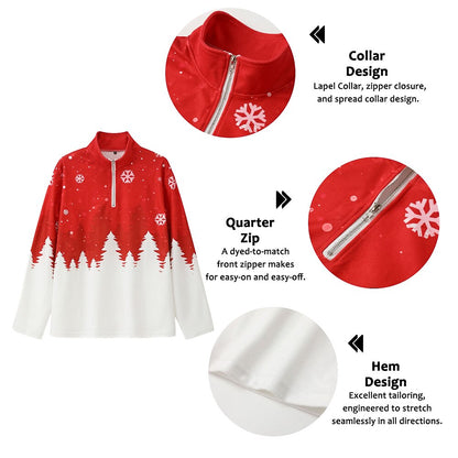 Christmas Snowflake Quarter Zip Sweatshirt