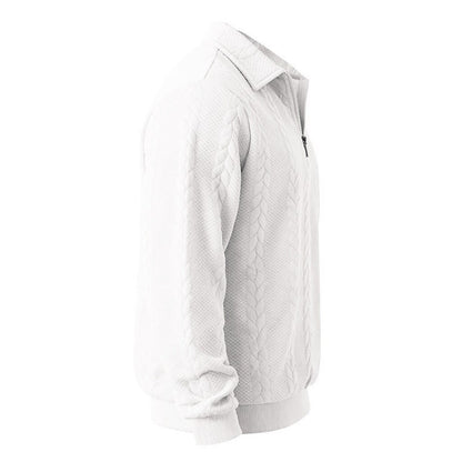Men's Jacquard Soft Zipped Polo