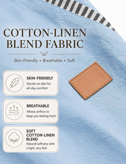 Lightweight Linen Pants With Elastic Waist
