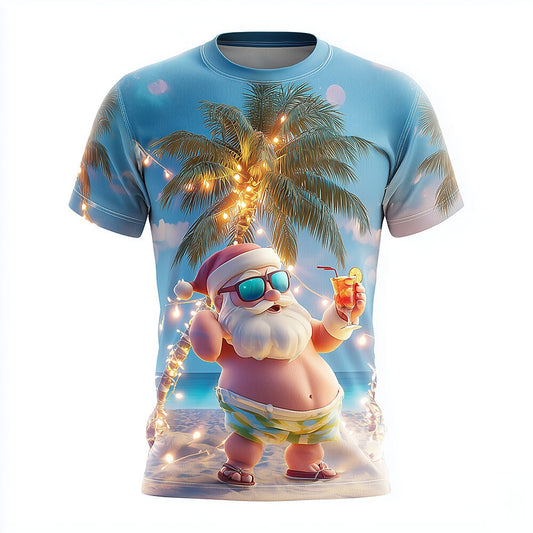 Beach Santa Christmas Party Tee