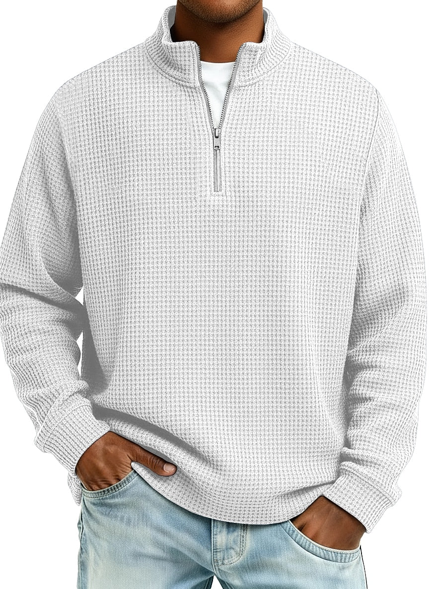Classic Quarter Zip Waffle Polo