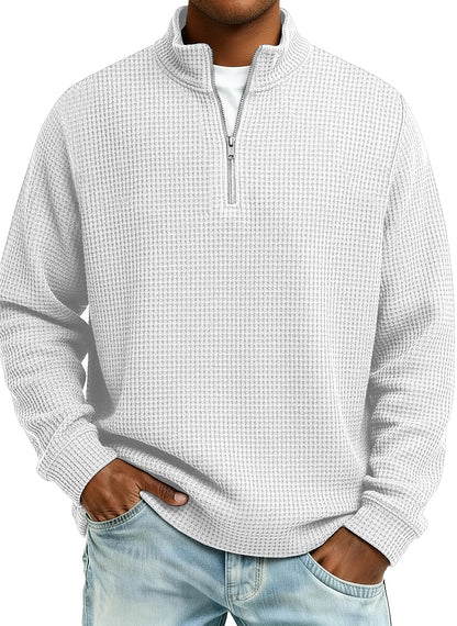 Classic Quarter Zip Waffle Polo