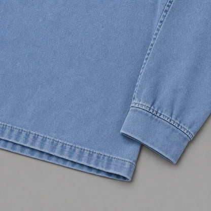 Washed Cotton Quarter Zip Henley Shirt