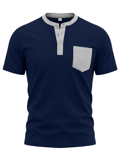 Men's Colorblock Waffle Henley T-Shirt