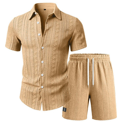 Men's Jacquard Shirt & Shorts Set