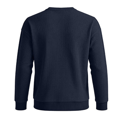 Classic Waffle Knit Crew Neck Sweatshirt
