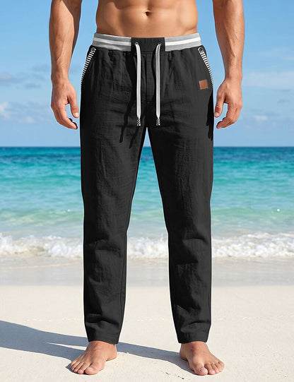 Lightweight Linen Pants With Elastic Waist