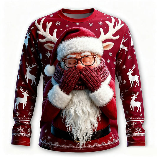 Santa Christmas Graphic Long Sleeve Tee