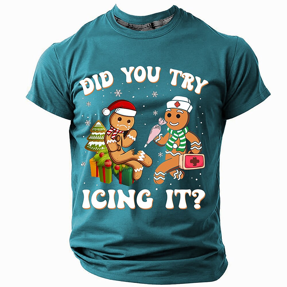 Men's Gingerbread Christmas Graphic T-Shirt