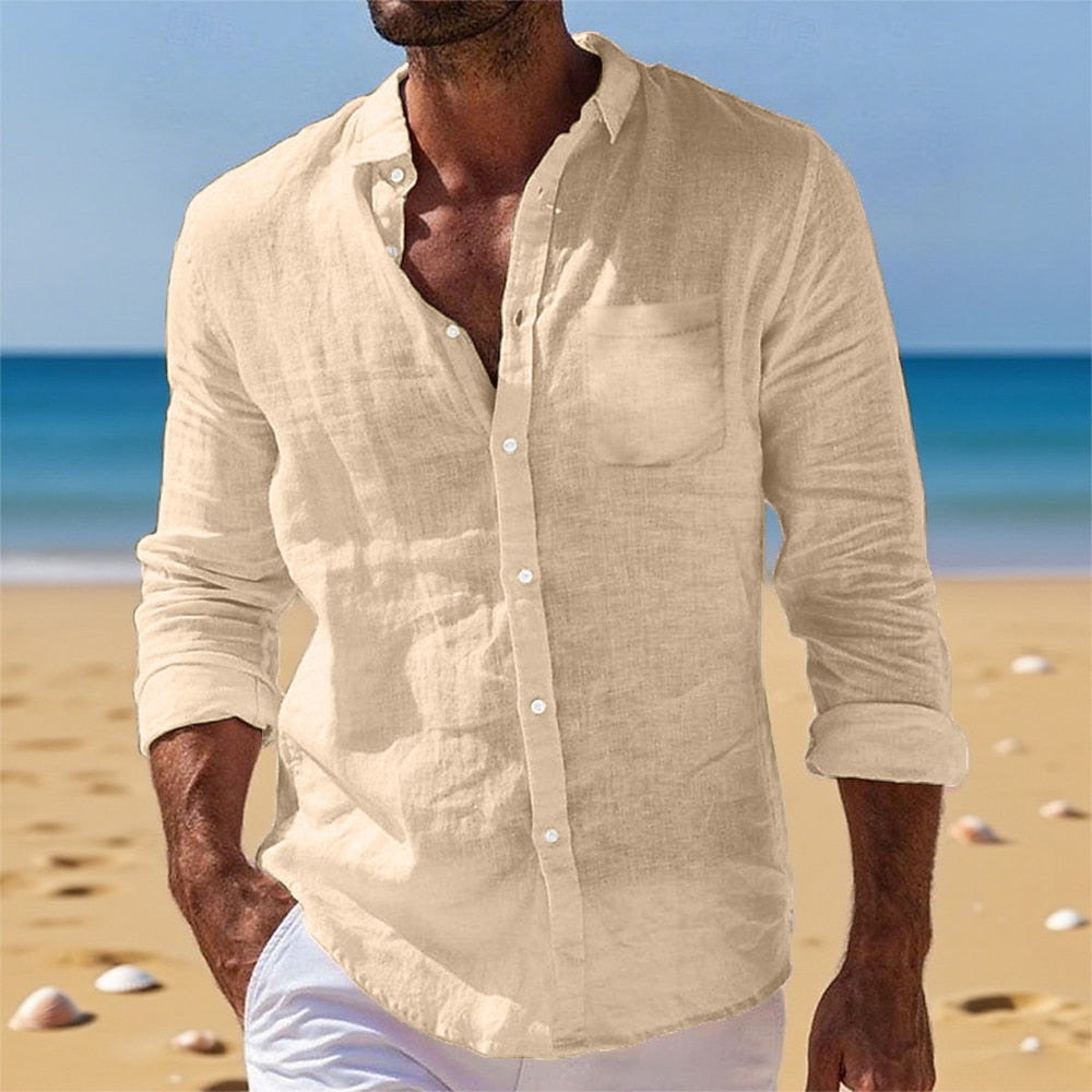 Casual Cotton Linen Shirt - Breathable and comfortable