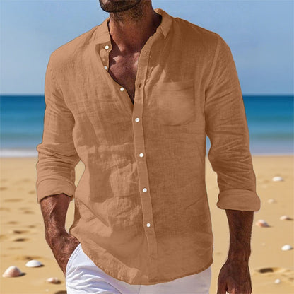 Casual Cotton Linen Shirt - Breathable and comfortable