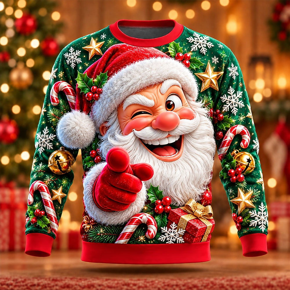 Men's Santa Claus Holiday Crewneck Sweatshirt