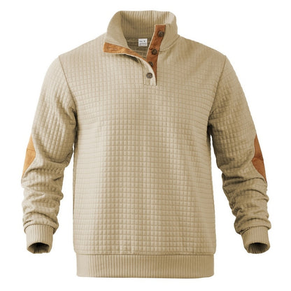 Men's Waffle Patchwork Sweatshirt
