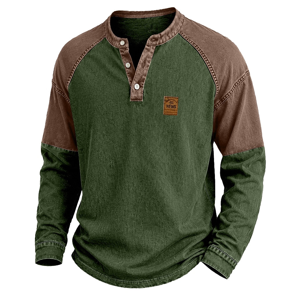 Colorblock Broken-in Cotton Henley