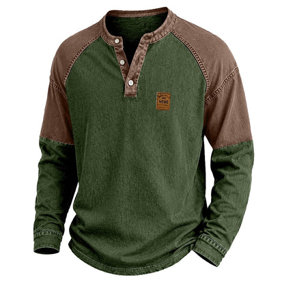 Colorblock Broken-in Cotton Henley