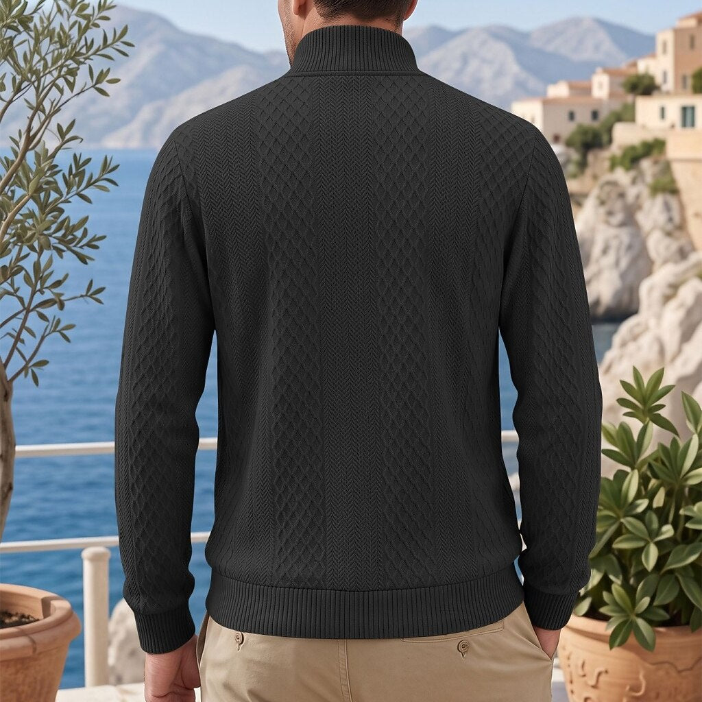 Men's Jacquard Everyday Zipper Sweatshirt