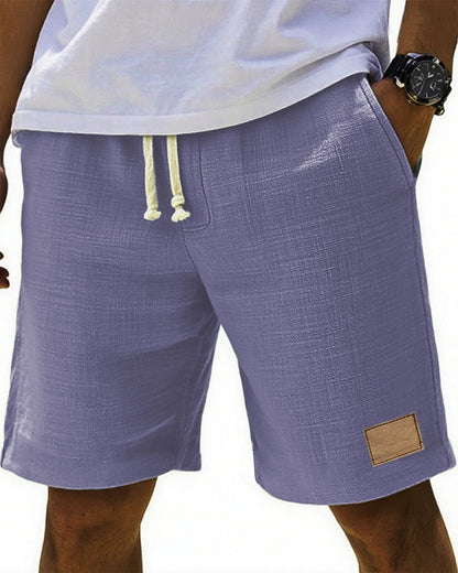 Men's Beach Linen Shorts-Drawstring Waist, Casual Summer Wear