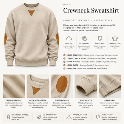 Patchwork Corduroy Crew Neck Sweatshirt