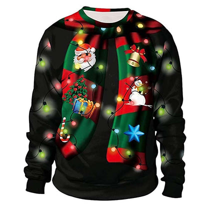 Christmas Elk Festive Holiday Printed Hoodie