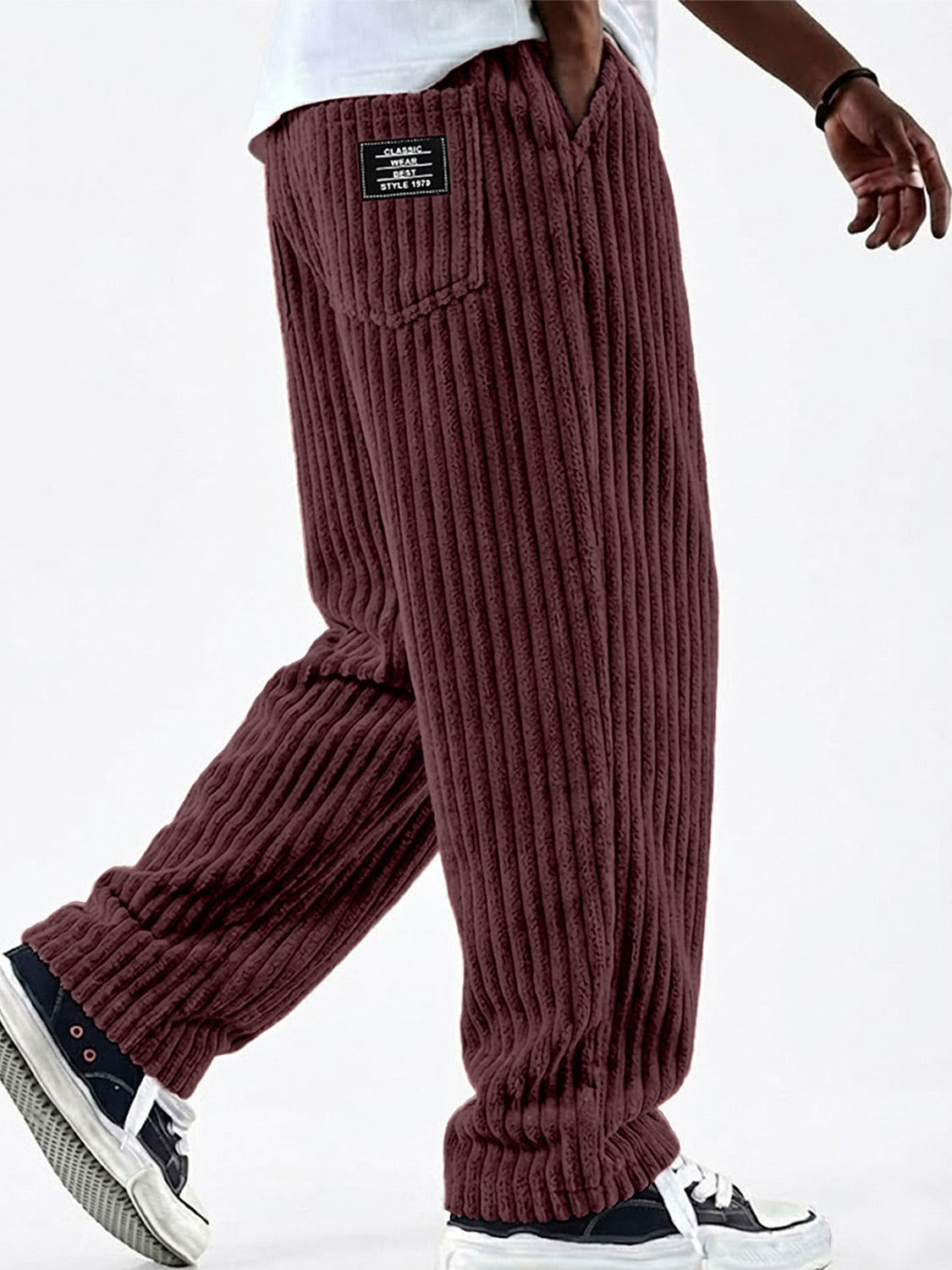 Men's Elastic Waist Casual Corduroy Pants