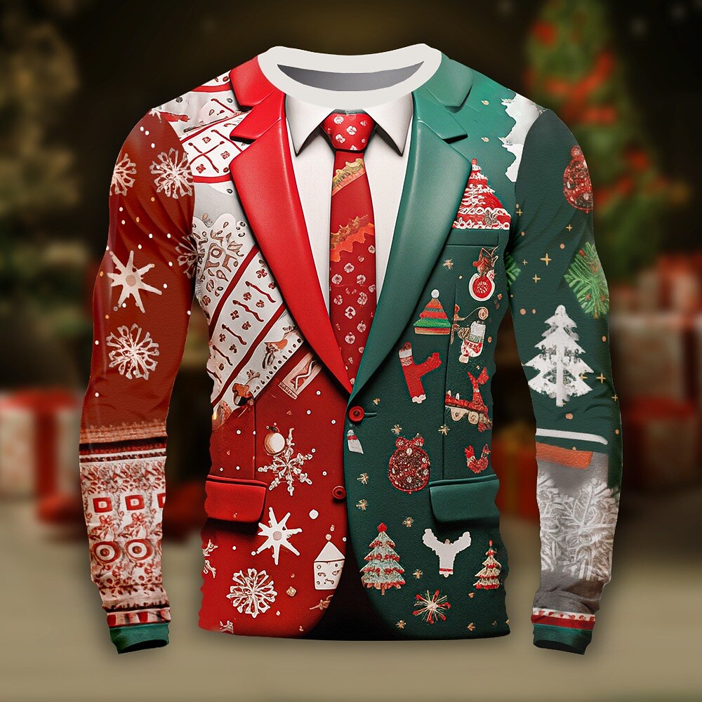 Men's Snowflake Christmas Long Sleeve Shirt