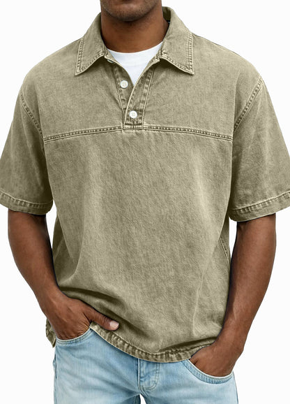 Acid Wash 100% Cotton Polo Shirt
