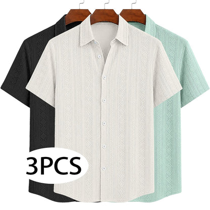 3-Pack Men's Textured Jacquard Shirts