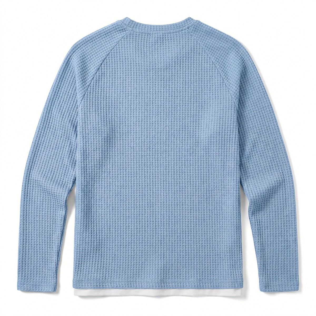 Colorblock V-neck Waffle Henley