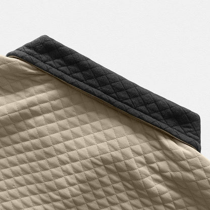 Colorblock Waffle Quarter-Zip Sweatshirt