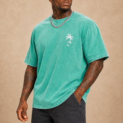 Palm Tree Washed Cotton Graphic Tee