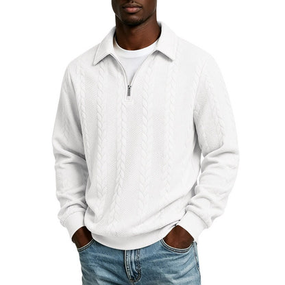 Comfort Jacquard Quarter Zip Polo