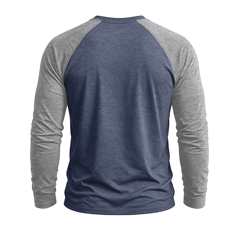Casual Colorblock Long Sleeve T-shirts