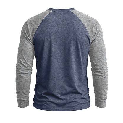 Casual Colorblock Long Sleeve T-shirts