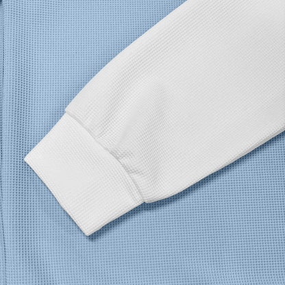 Colorblock Zipped Waffle Polo Shirts