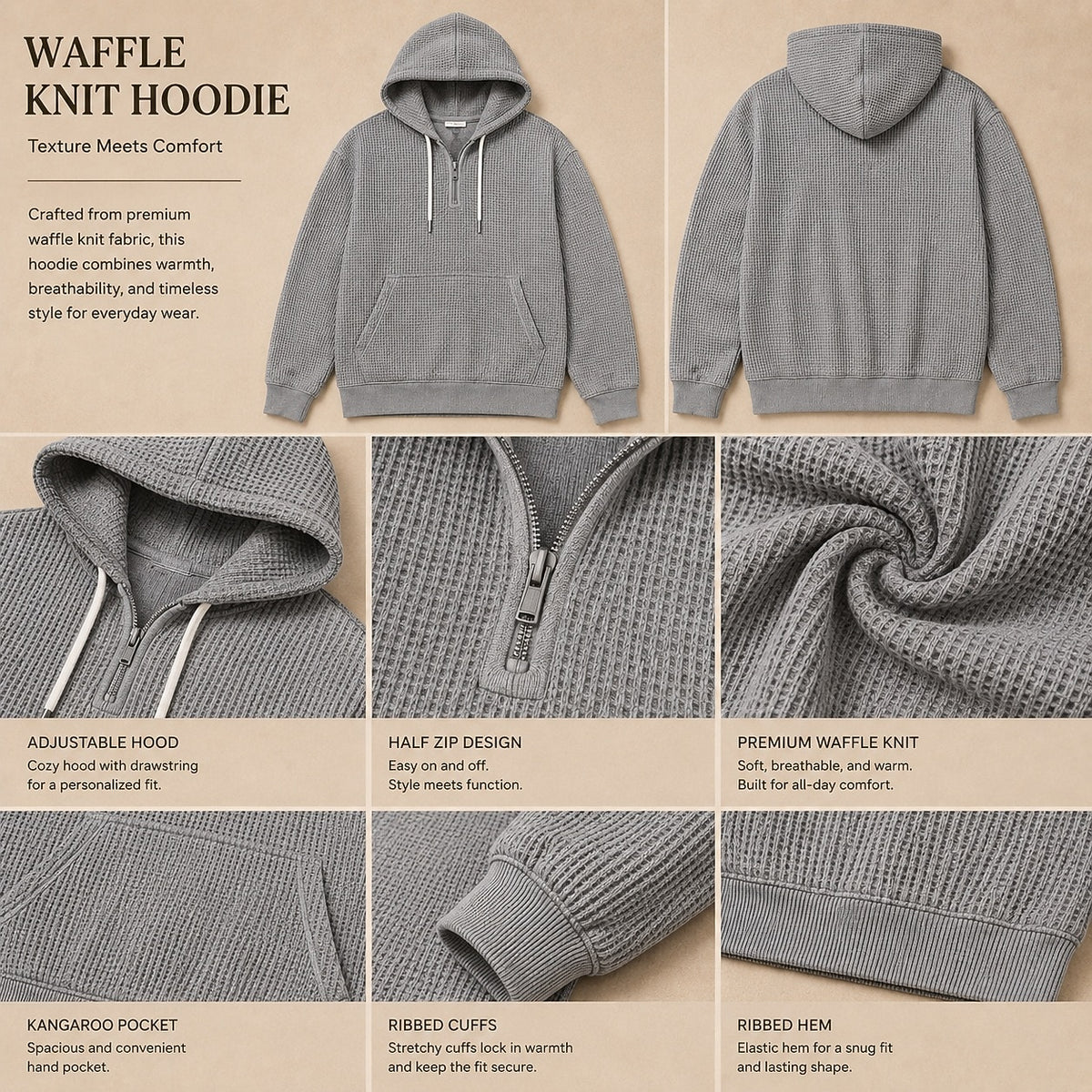 Comfort Waffle Pullover Hoodie