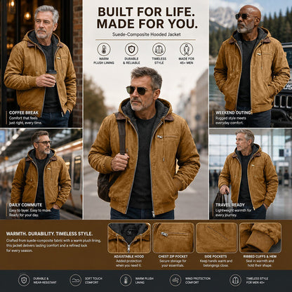 Suede Fleece Hooded Jacket for Everyday Wear