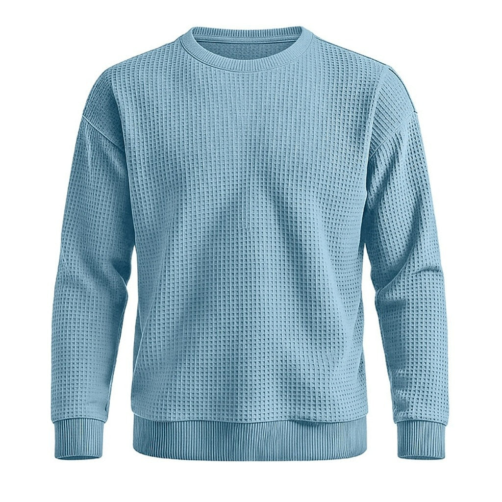 Classic Crewneck Waffle Sweatshirt Pullover