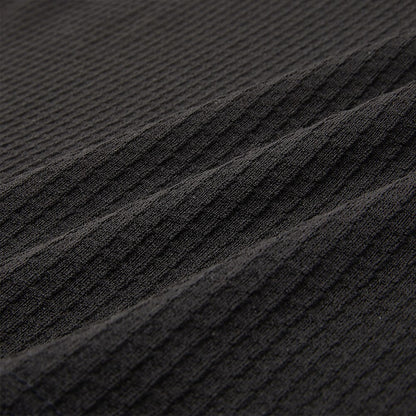 Lace Up Neck Hooded Waffle Henley Shirts
