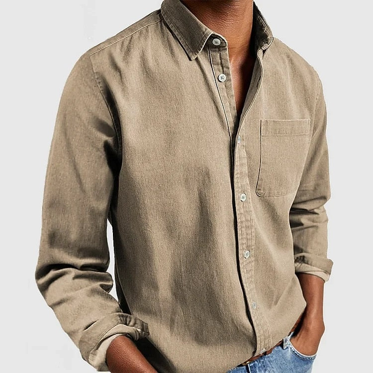 Long Sleeve Button Up Cotton Shirt