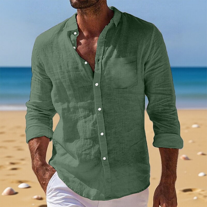 Casual Cotton Linen Shirt - Breathable and comfortable